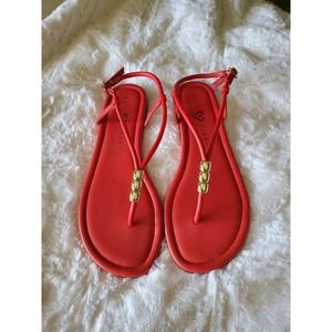 Katy Perry - Beaded Thong Sandals  The Jubee  Scarlet Red